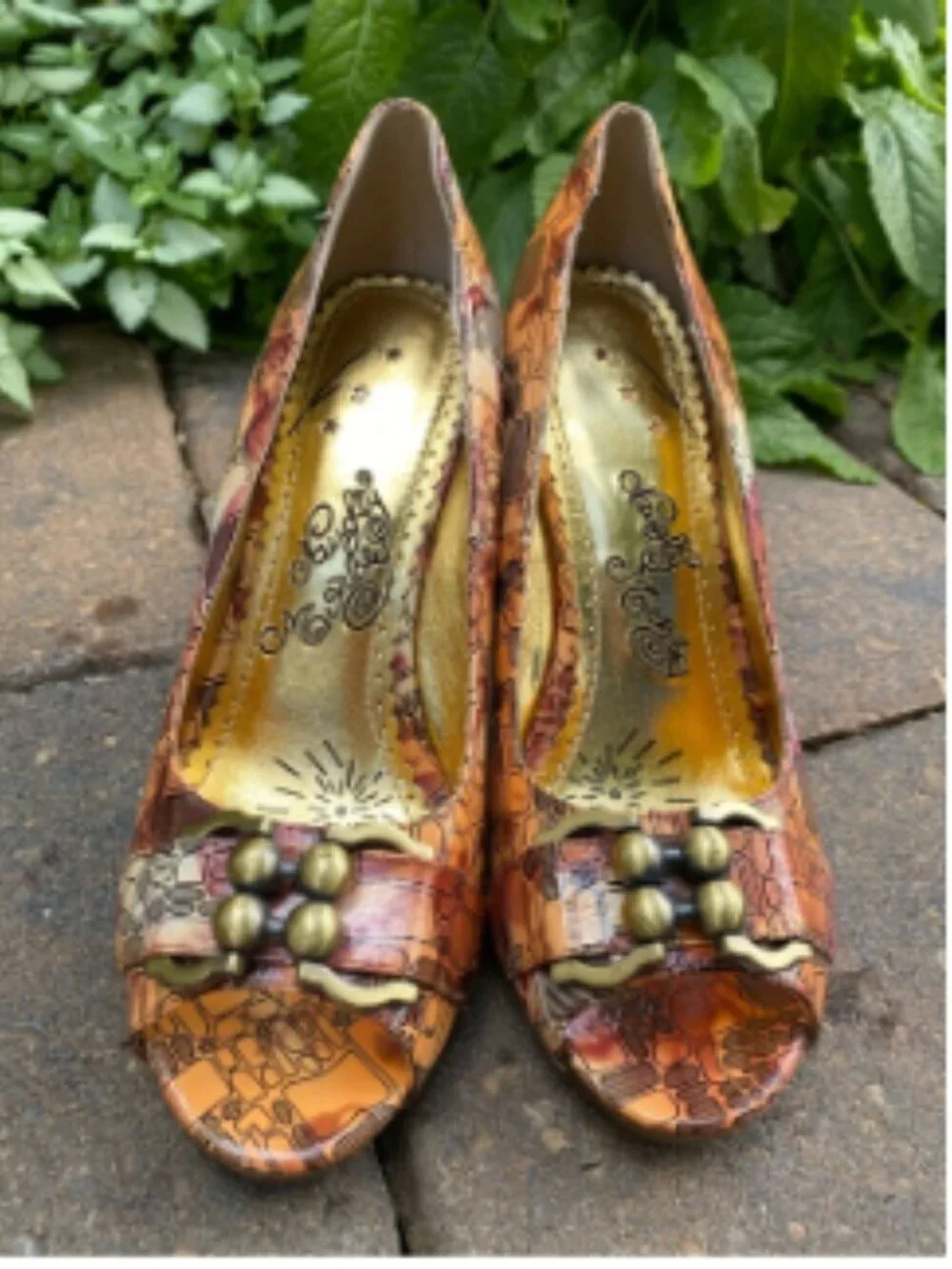 Naughty Monkey Peep-Toe Pumps — Mosaic Print, Size 8 — NWOT Summer Sale